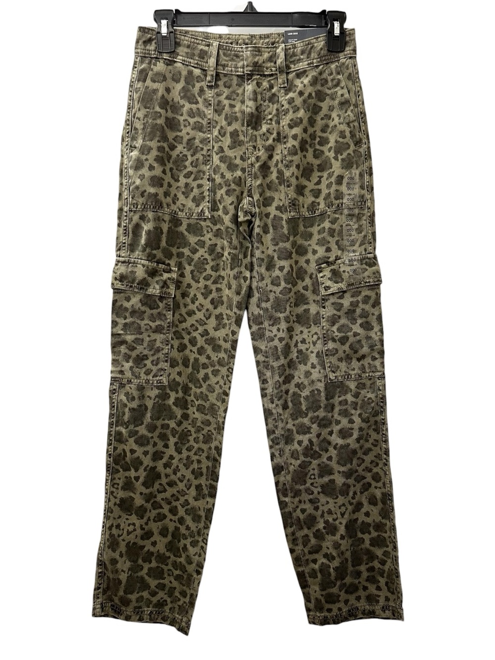 NWT American Eagle Utility Pants Cargo Pockets Olive Leopard Print Size 000 / 23